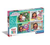 Clementoni - 21524 - Supercolor Puzzle - Gabby's Dollhouse - 4 Puzzle da 12,16,20 e 24 Pezzi - Puzzle Bambini 3 Anni, Puzzle Cartoni Animati - Made In Italy