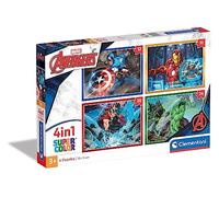 Clementoni - 21525 - Supercolor Puzzle - Marvel The Avengers - 4 Puzzle da 12,16,20 e 24 Pezzi - Puzzle Bambini 3 Anni, Puzzle Cartoni Animati, Puzzle Supereroi - Made In Italy