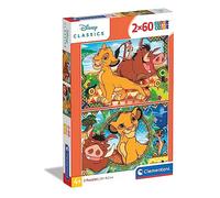 Clementoni - 21604 - Supercolor Puzzle - Disney The Lion King - 2X60 Pezzi (Include 2 Puzzle Da 60 Pezzi) - Puzzle Bambini 5 Anni, Puzzle Cartoni Animati - Made In Italy
