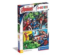 Clementoni 21605-Puzzle Supercolor The Avengers, 2 x 60 pezzi, Colore Multicolore, 21605