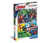 Clementoni - 21605 - Supercolor Puzzle for children - The Avengers - 2 x 60 Piec
