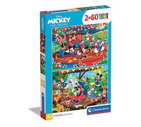 Clementoni - 21620 - Supercolor Puzzle - Disney Mickey and Friends - 2X60 Pezzi (Include 2 Puzzle Da 60 Pezzi) - Puzzle Bambini 5 Anni, Puzzle Cartoni Animati - Made In Italy
