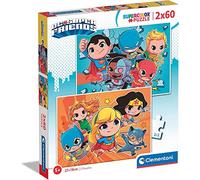Clementoni - 21624 - Supercolor Puzzle - Dc Comics Super Friends - 2X60 Pezzi (Include 2 Puzzle Da 60 Pezzi) - Puzzle Bambini 5 Anni, Puzzle Cartoni Animati - Made In Italy