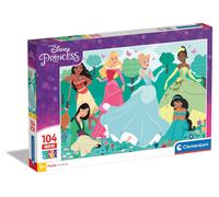Clementoni - 23767 - Supercolor Puzzle - Disney Princess - 104 pezzi - Made in Italy, puzzle bambini 4 anni, puzzle cartoni animati, puzzle Disney, puzzle principesse
