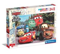 Clementoni - 24239 - Supercolor Puzzle - Disney Pixar Cars on the Road - 24 Pezzi - Puzzle Bambini 3 Anni, Puzzle Cartoni Animati - Made In Italy