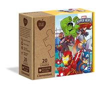 Clementoni - 24775 - Puzzle Play For Future - Marvel Super Hero - 2x20 pezzi - materiali 100% riciclati - Made in Italy, puzzle bambini 3 anni+