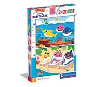 Clementoni - 24777 - Supercolor Puzzle - Baby Shark - 2 puzzle da 20 pezzi - Made in Italy - puzzle bambini 3 anni +