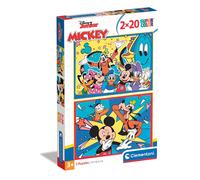 Clementoni 24791 2x20pcs Supercolor Disney Mickey-2 X 20-Piece Jigsaw Puzzle for