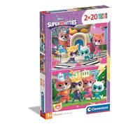 Clementoni - 24811 - Supercolor Puzzle - SuperKitties - 2x20 Pezzi (Include 2 Puzzle Da 20 Pezzi) - Puzzle Bambini 3 Anni, Puzzle Cartoni Animati, Made In Italy