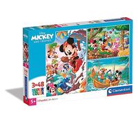 Clementoni - 25266 - Supercolor Puzzle - Disney Mickey and Friends - 3x48 pezzi (3 puzzle da 48 pezzi) - Made in Italy, puzzle bambini 4 anni+