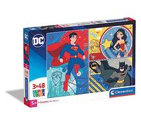 Clementoni - 25272 - Supercolor Puzzle - Dc Comics - 3x48 pezzi (include 3 puzzle da 48 pezzi) - Made in Italy, puzzle bambini 4 anni, Dc Comics puzzle, puzzle cartoni animati