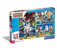 Clementoni 25280 Sonic Supercolor Puzzle Sonic-3X48 Teile Ab 4 Jahren, buntes Ki