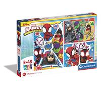 Clementoni - 25282 - Supercolor Puzzle - Marvel Spidey and His Amazing Friends - 3X48 Pezzi (Include 3 Puzzle Da 48 Pezzi) - Puzzle Bambini 4 Anni, Puzzle Cartoni Animati - Made In Italy