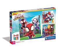 Clementoni - 25294 - Supercolor Puzzle - Marvel Spidey And His Amazing Friends - 3x48 Pezzi (Include 3 Puzzle Da 48 Pezzi) - Puzzle Bambini 5 Anni, Puzzle Cartoni Animati - Made In Italy