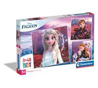 Clementoni - 25297 - Supercolor Puzzle - Disney Frozen - 3x48 Pezzi (Include 3 Puzzle Da 48 Pezzi) - Puzzle Bambini 5 Anni, Puzzle Cartoni Animati, Made In Italy