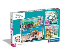 Clementoni - 25302 - Supercolor Puzzle - Disney Classics - 3x48 Pezzi (Include 3 Puzzle Da 48 Pezzi) - Puzzle Bambini 5 Anni, Puzzle Cartoni Animati, Made In Italy