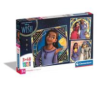 Clementoni - 25310 - Supercolor Puzzle - Disney Wish - 3x48 Pezzi (Include 3 Puzzle Da 48 Pezzi) - Puzzle Bambini 5 Anni, Puzzle Cartoni Animati, Made In Italy