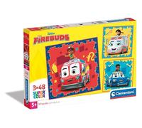 Clementoni - 25311 - Supercolor Puzzle - Disney Firebuds - 3x48 Pezzi (Include 3 Puzzle Da 48 Pezzi) - Puzzle Bambini 5 Anni, Puzzle Cartoni Animati, Made In Italy