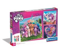 Clementoni - 25322 - Supercolor Puzzle - My Little Pony - 3x48 Pezzi (Include 3 Puzzle Da 48 Pezzi) - Puzzle Bambini 5 Anni, Puzzle Cartoni Animati, Made In Italy