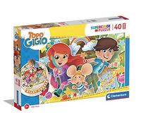 Clementoni - 25467 - Supercolor Puzzle - Topo Gigio - 40 pezzi - Made in Italy, puzzle bambini 3 anni, puzzle floor bambini, puzzle pavimento, puzzle cartoni animati, tessere grandi