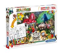 Clementoni - 25701 - Supercolor Puzzle - Zafari - Double Face C/Pennarelli - 104 Pezzi - Made In Italy - Puzzle Da Colorare, Bambini 6 Anni +
