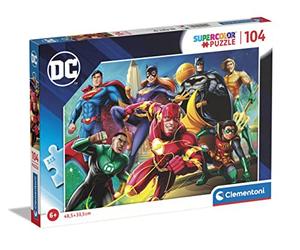 Clementoni - 25721 - Supercolor Puzzle - Dc Comics - 104 pezzi - Made in Italy, puzzle bambini 6 anni, puzzle cartoni animati, Dc Comics puzzle, puzzle supereroi