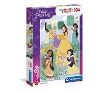 Clementoni - 25736 - Supercolor Puzzle - Disney Princess - 104 pezzi - Made in Italy, puzzle bambini 6 anni, puzzle cartoni animati, puzzle Disney, puzzle principesse