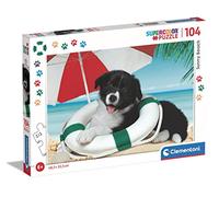 Clementoni - 25741 - Supercolor Puzzle - Sunny Beach - 104 Pezzi - Puzzle Bambini 6 Anni, Puzzle Cartoni Animati - Made In Italy