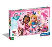 Clementoni - 25751 - Supercolor Puzzle - Disney Alice's Wonderland Bakery - 104 Pezzi - Puzzle Bambini 6 Anni, Puzzle Cartoni Animati, Puzzle Disney, Made In Italy
