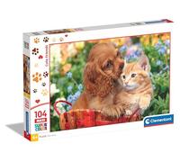 Clementoni - Puzzle Amici carini 104 maxi - 100 Pezzi
