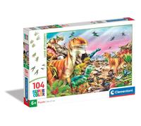 Clementoni 25768 Jigsaw Land of Dinosaurs 104 Pieces-Supercolor Children 6-8 Yea
