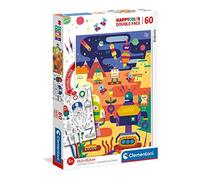Clementoni - 26061 - Supercolor Puzzle - Double Face Coloring - Robots - 60 pezz