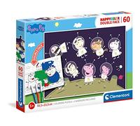 Clementoni Peppa Pig Supercolor Double Face Coloring Pig-60 pezzi-Made in Italy,