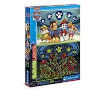 Clementoni - 27176 - Supercolor Puzzle Glowing Lights - Paw Patrol - 104 Pezzi - Puzzle Bambini 6 Anni, Puzzle Fluorescenti, Puzzle Cartoni Animati - Made In Italy