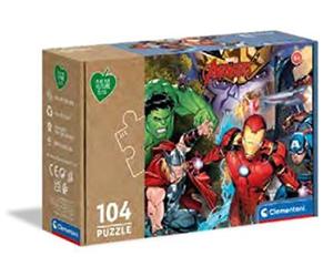 Clementoni - 27528 - Supercolor Puzzle - Marvel The Avengers - 104 Pezzi - Play For Future, Puzzle Bambini 6 Anni, Puzzle Cartoni Animati, Puzzle Supereroi - Made In Italy