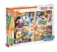 Clementoni - 27539 - Glitter Puzzle - 44 Gatti - 104 Pezzi - Made In Italy - Puzzle Bambini 6 Anni +