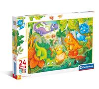 Clementoni - 28524 - Supercolor Puzzle - Dinos Happy Oasis - 24 Maxi Pezzi - Puzzle Bambini 3 Anni, Puzzle Dinosauri, Illustrazione, Made In Italy