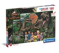 Clementoni - 29774 - Supercolor Puzzle - Jurassic World Camp Cretaceous, puzzle serie Netflix - puzzle 180 pezzi - Made in Italy, puzzle bambini 7 anni, puzzle cartoni animati