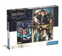 Clementoni - 3 Puzzle Harry Potter 500 Pezzi, per Adulti e Ragazzi | Illustrazione Harry Potter e Hogwarts, Idea Regalo, Made in Italy, 49x36 cm, 83905