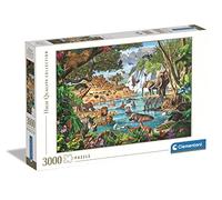 Clementoni - 33551 Collection - African Waterhole - 3000 pezzi - Made in Italy, puzzle adulti 3000 pezzi, puzzle paesaggi, divertimento per adulti