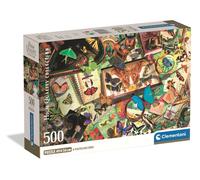 Clementoni - Puzzle 500 Pezzi per Adulti e Ragazzi, Collection, Tema Il Collezionista di Farfalle, Compact Box, Idea Regalo Uomo e Donna, Made in Italy, 49x36 cm, 35581