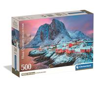 Clementoni - Puzzle 500 Pezzi per Adulti e Ragazzi, Collection, Tema Villaggio Hamnoi, con Poster Incluso, Compact Box, Idea Regalo Uomo e Donna, Made in Italy, 49x36 cm, 35587