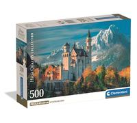Clementoni - Puzzle 500 Pezzi per Adulti e Ragazzi, Collection, Tema Castello di Neuschwainstein, con Poster Incluso, Compact Box, Idea Regalo Made in Italy, 49x36 cm, 35589