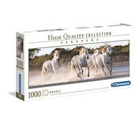 Clementoni - 39441 Collection Panorama Puzzle - Running horses - 1000 Pezzi