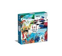 Clementoni 4 In 1 Giochi Compendio Dell'Oca, Battaglia Navale, Dama E L'Impiccat