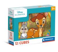 Clementoni- Disney Classics Classics-12 Pezzi Bambini 3 Anni, Cartoni Animati, Cubi, Puzzle, Made in Italy, Multicolore, 41196