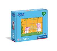 Clementoni - 45009 - Peppa Pig, puzzle cubi bambini 3 anni - cubi da 12 pezzi - Play For Future, materiali 100% riciclati - Made in Italy, puzzle bambini, puzzle cartoni animati