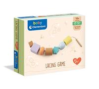 Clementoni - 52512 - Baby for You - Lacing Game - Perline in Legno da infilare, Giochi in Legno, Gioco Prima Infanzia, Prime attività, Bambini 18 Mesi+, Made in Italy