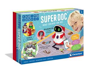 Clementoni 55379.2, Super Doc - robot educativo per 5 anni, multicolore, 9,6 x 42,4 x 28,0 cm [versione in spagnolo e inglese]