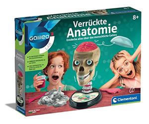 Clementoni 59221 Galileo Lab - Anatomia Pazza, Modello del Cranio Umano, Componenti del Cervello da Scoprire, Medicina & Biologia per Bambini dagli 8 Anni
